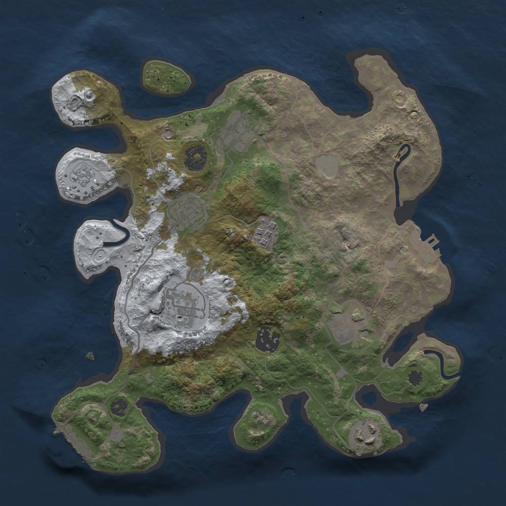 Rust Map: Procedural Map, Size: 3000, Seed: 724135, 15 Monuments