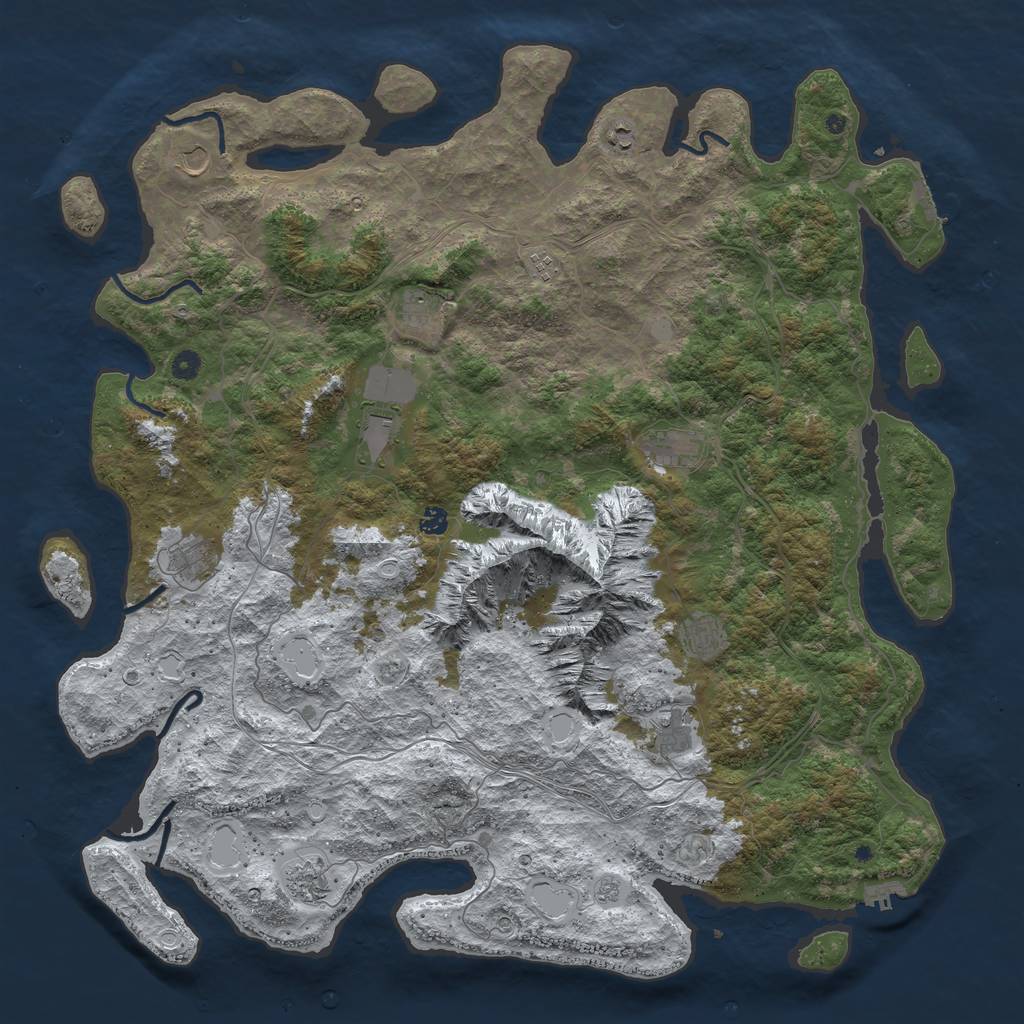 Rust Map: Procedural Map, Size: 5252, Seed: 2147483647, 20 Monuments