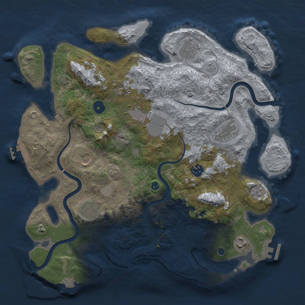 Rust Map: Procedural Map, Size: 3750, Seed: 1430906931, 15 Monuments