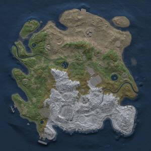 Thumbnail Rust Map: Procedural Map, Size: 3500, Seed: 874435953, 12 Monuments