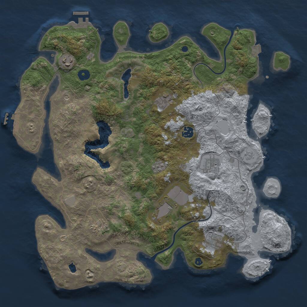 Rust Map: Procedural Map, Size: 4000, Seed: 144500, 14 Monuments