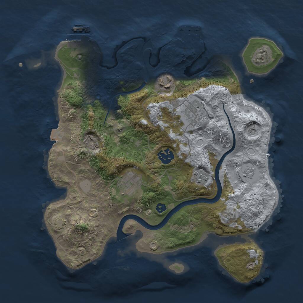 Rust Map: Procedural Map, Size: 3000, Seed: 563278, 11 Monuments