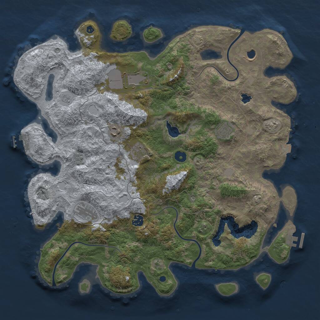 Rust Map: Procedural Map, Size: 4200, Seed: 86590634, 14 Monuments