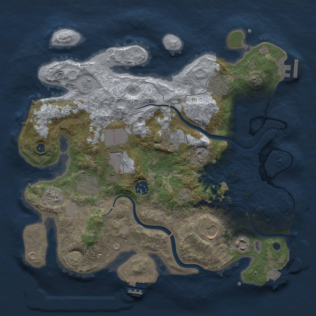 Rust Map: Procedural Map, Size: 3500, Seed: 20424959, 13 Monuments