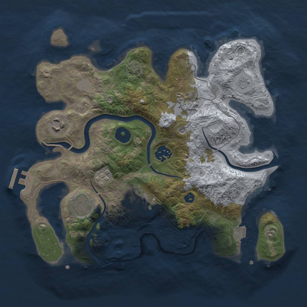 Rust Map: Procedural Map, Size: 3000, Seed: 1411352696, 11 Monuments