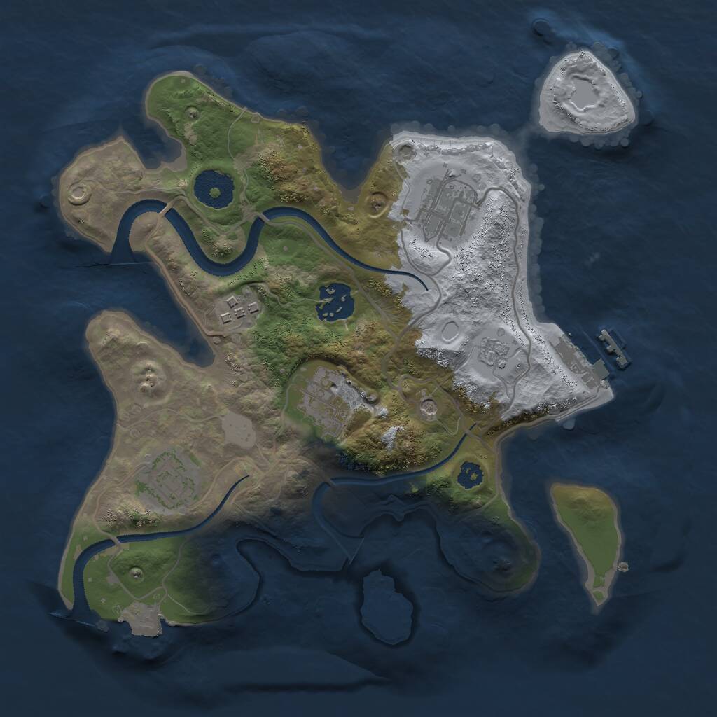 Rust Map: Procedural Map, Size: 2750, Seed: 4608, 9 Monuments