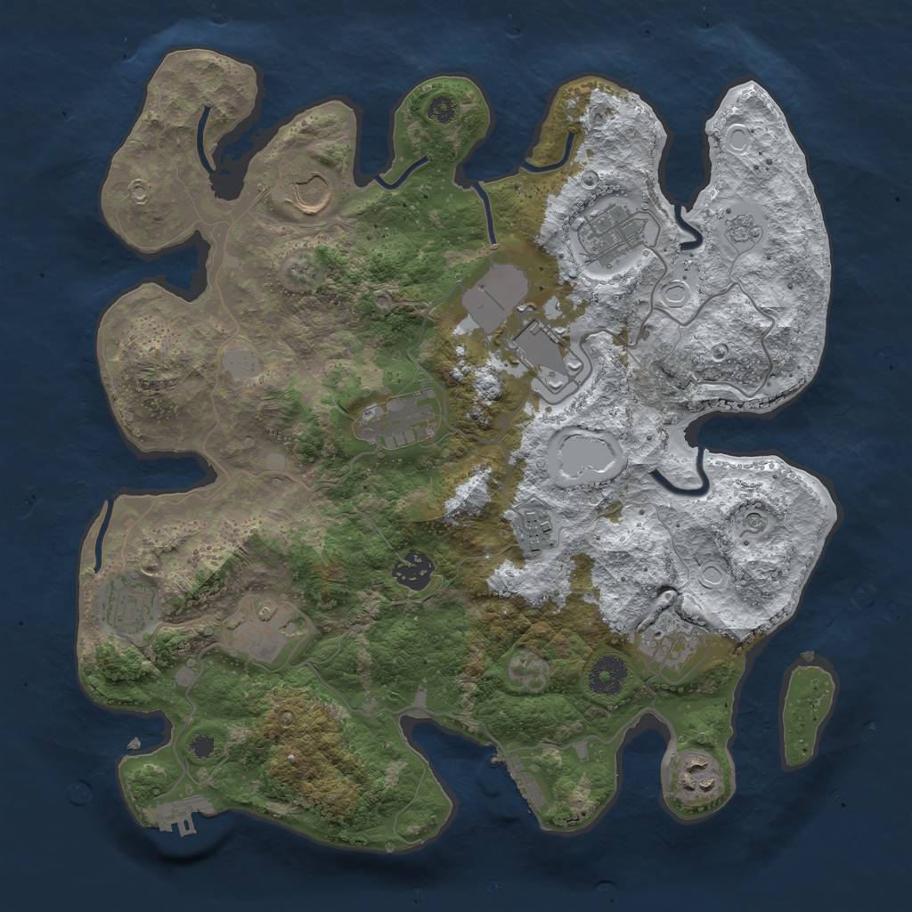 Rust Map: Procedural Map, Size: 3500, Seed: 839419605, 19 Monuments