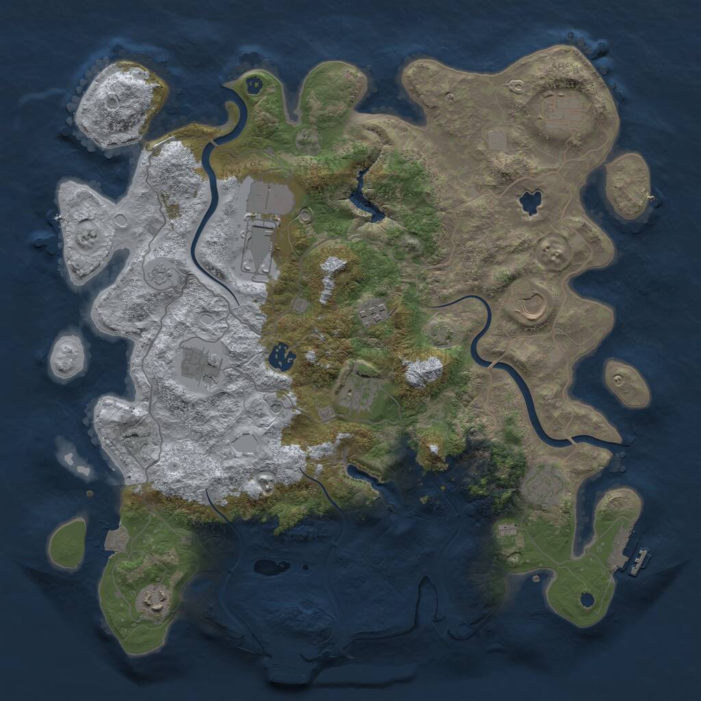 Rust Map: Procedural Map, Size: 4000, Seed: 45845, 15 Monuments