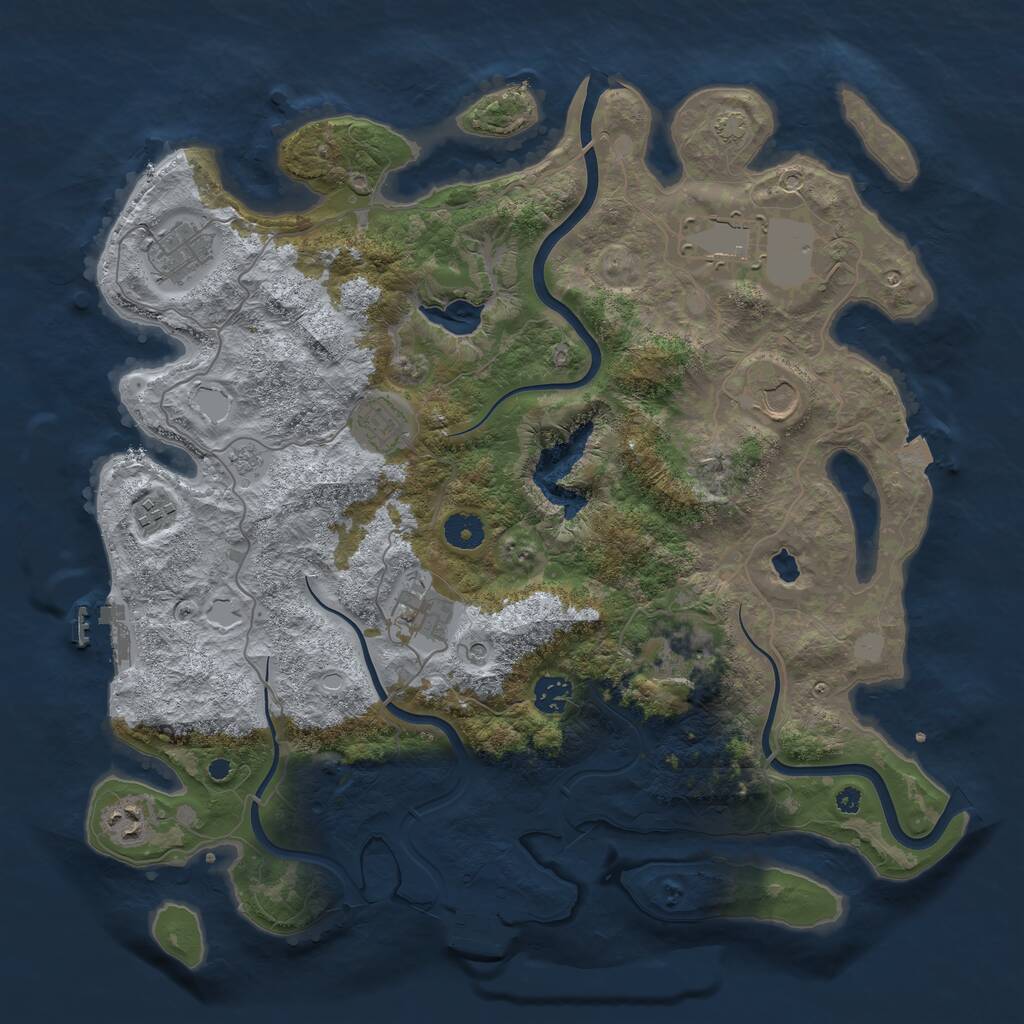 Rust Map: Procedural Map, Size: 4000, Seed: 80034, 15 Monuments