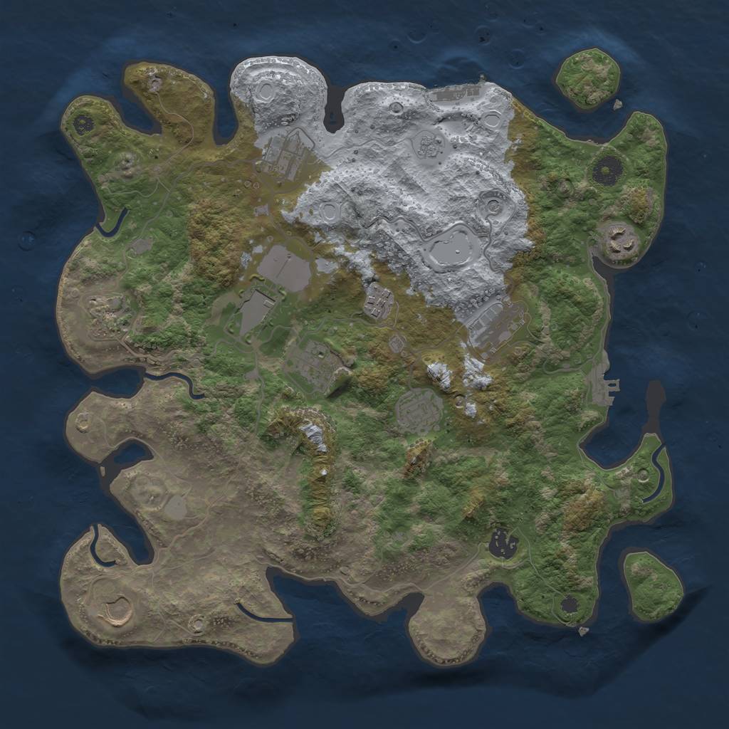 Rust Map: Procedural Map, Size: 3700, Seed: 210, 19 Monuments