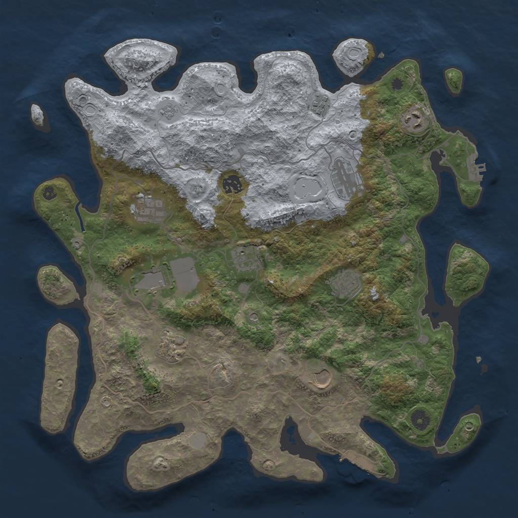 Rust Map: Procedural Map, Size: 4000, Seed: 204384, 19 Monuments