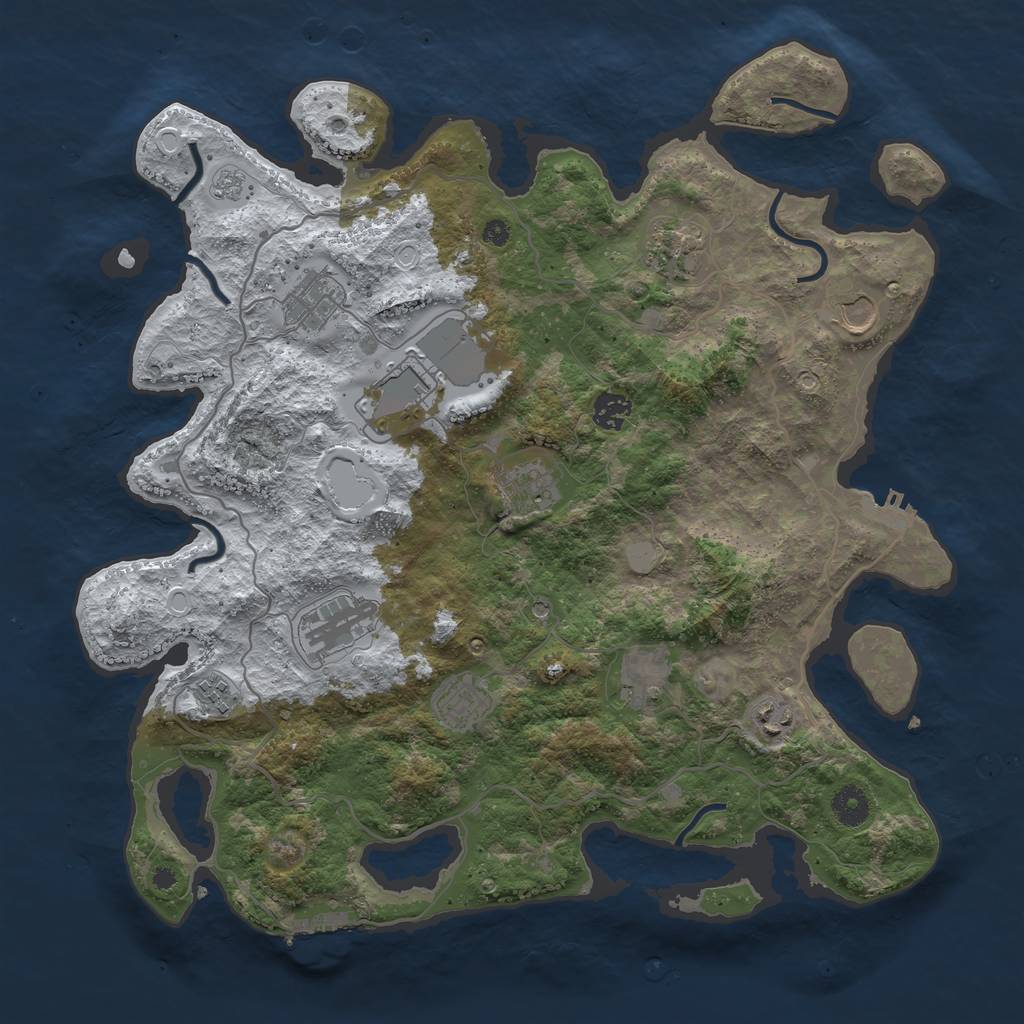 Rust Map: Procedural Map, Size: 4000, Seed: 357070, 20 Monuments
