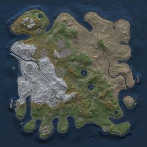 Thumbnail Rust Map: Procedural Map, Size: 3500, Seed: 2116272464, 14 Monuments