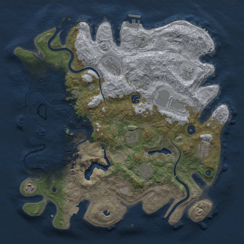Rust Map: Procedural Map, Size: 4000, Seed: 220407005, 15 Monuments