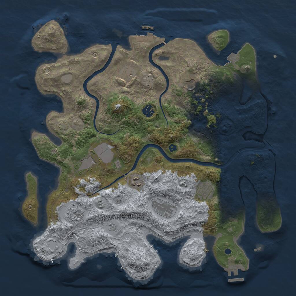 Rust Map: Procedural Map, Size: 3850, Seed: 155314119, 15 Monuments