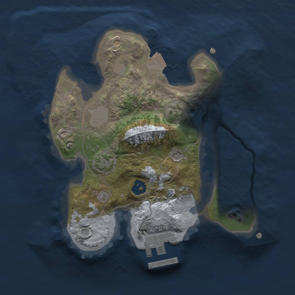 Rust Map: Procedural Map, Size: 2000, Seed: 4562, 4 Monuments