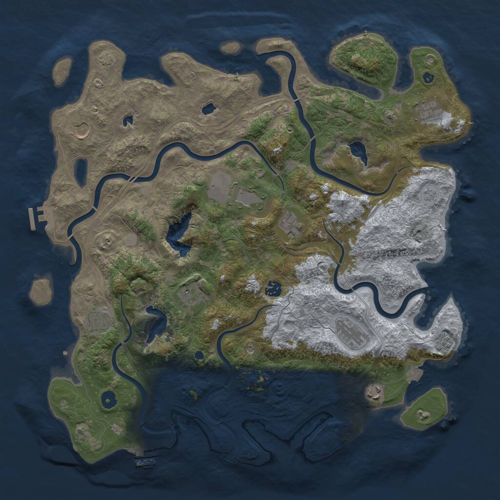 Rust Map: Procedural Map, Size: 4500, Seed: 1536561366, 16 Monuments
