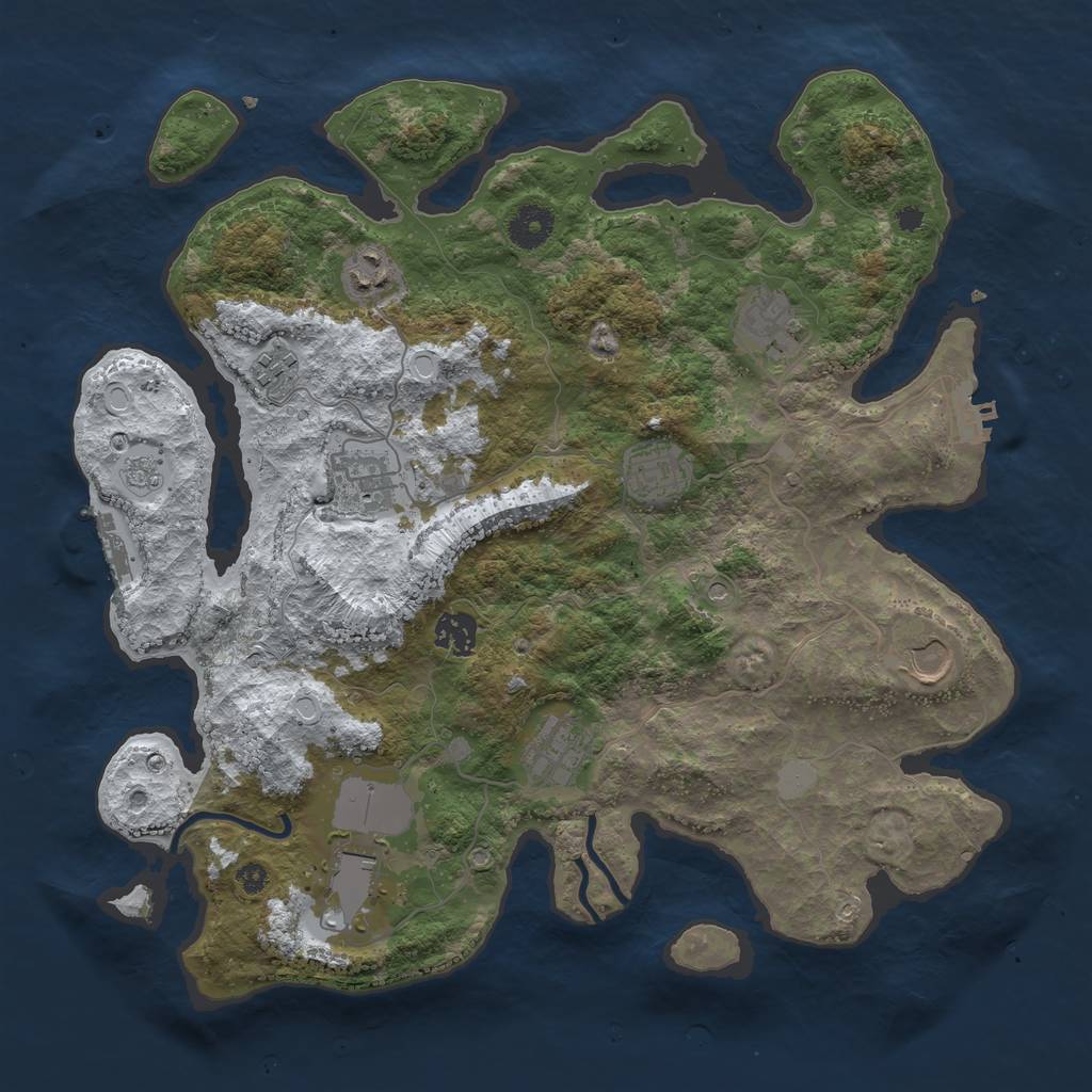 Rust Map: Procedural Map, Size: 3700, Seed: 149932090, 18 Monuments