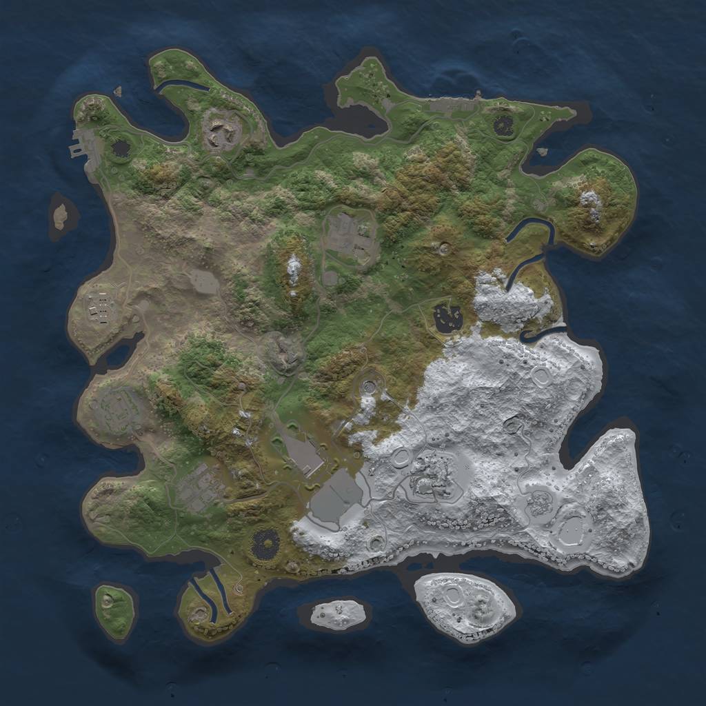 Rust Map: Procedural Map, Size: 3500, Seed: 20220714, 17 Monuments