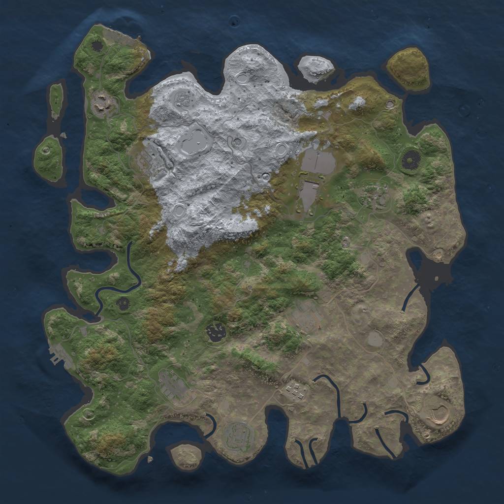 Rust Map: Procedural Map, Size: 3950, Seed: 1798698025, 19 Monuments