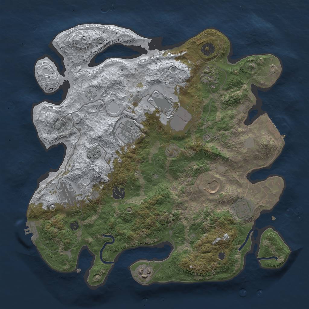 Rust Map: Procedural Map, Size: 3500, Seed: 1942676730, 18 Monuments