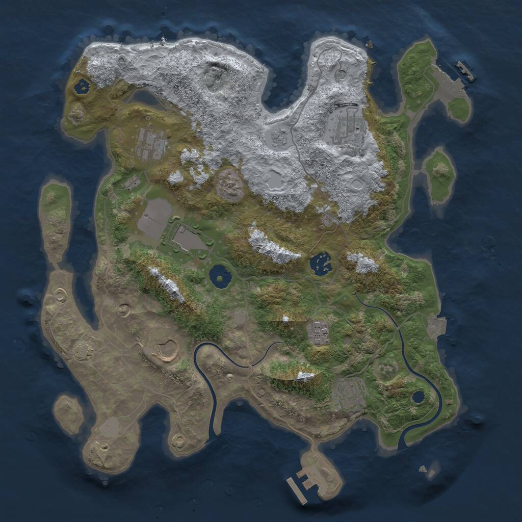 Rust Map: Procedural Map, Size: 3500, Seed: 4545123, 13 Monuments