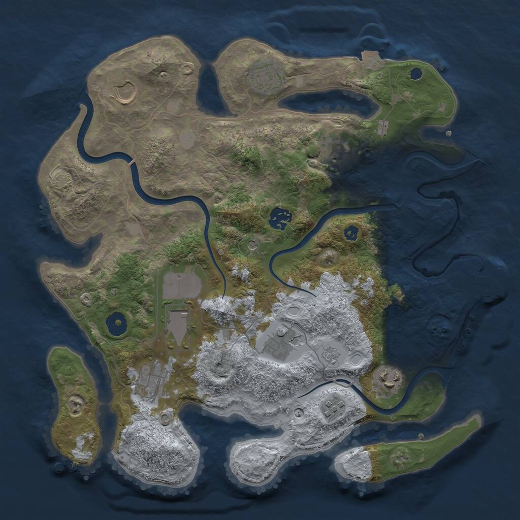 Rust Map: Procedural Map, Size: 3500, Seed: 265379203, 14 Monuments