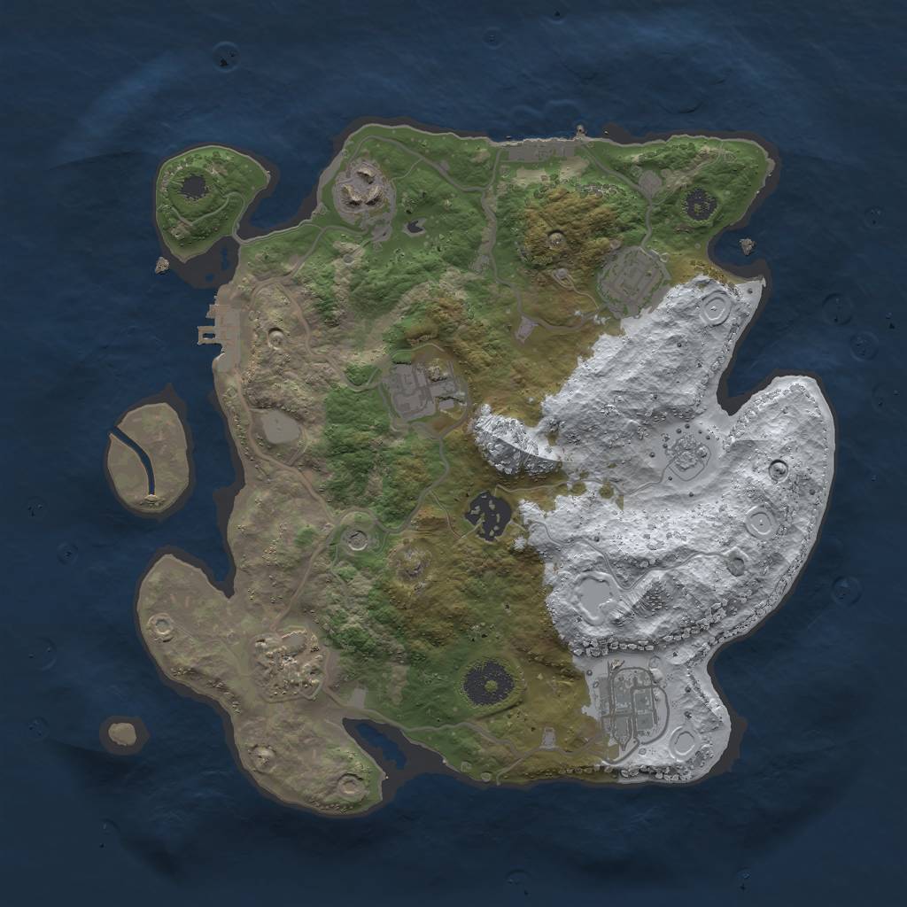 Rust Map: Procedural Map, Size: 3000, Seed: 4383, 15 Monuments