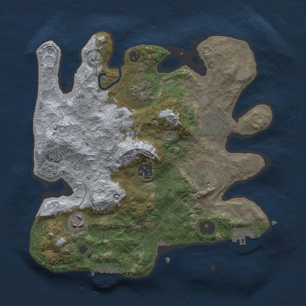 Rust Map: Procedural Map, Size: 3000, Seed: 84942749, 15 Monuments