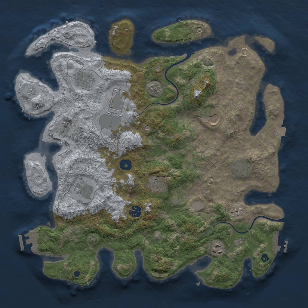 Rust Map: Procedural Map, Size: 3900, Seed: 69461, 15 Monuments