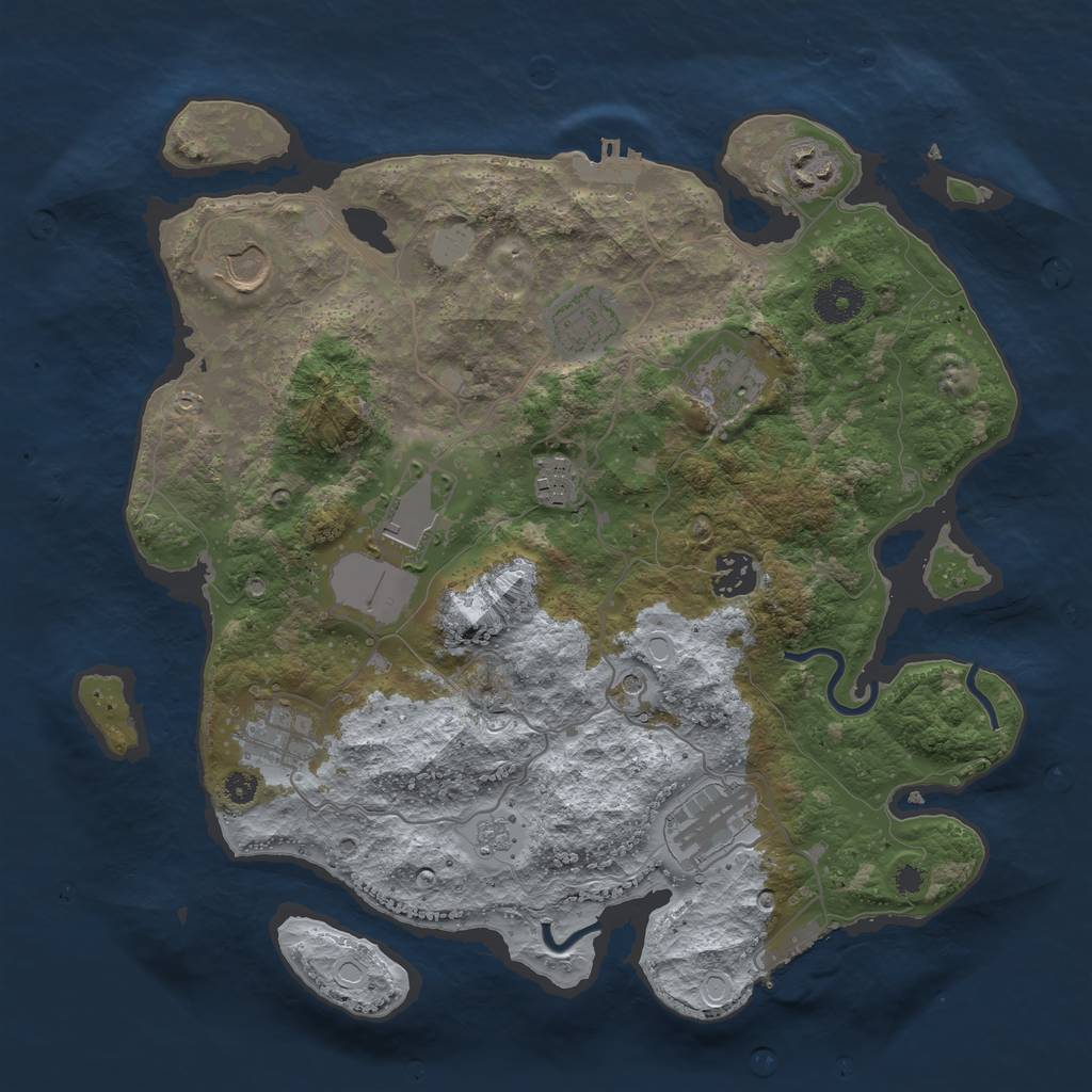 Rust Map: Procedural Map, Size: 3500, Seed: 16504, 18 Monuments