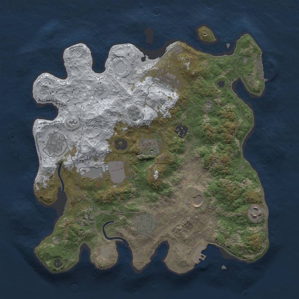 Rust Map: Procedural Map, Size: 3500, Seed: 1548756954, 19 Monuments