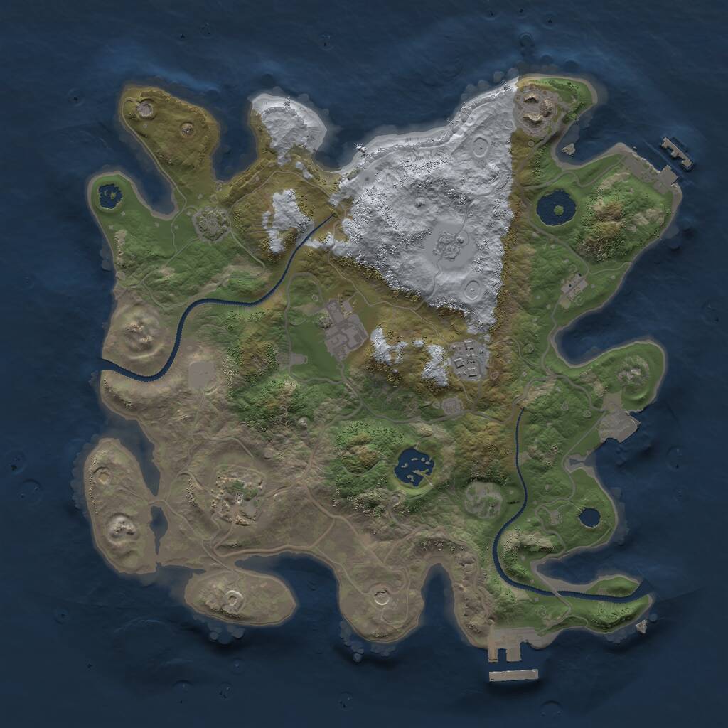 Rust Map: Procedural Map, Size: 3000, Seed: 1459551778, 11 Monuments