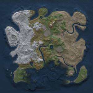 Thumbnail Rust Map: Procedural Map, Size: 3550, Seed: 766919322, 15 Monuments