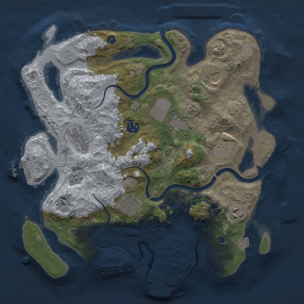 Rust Map: Procedural Map, Size: 3500, Seed: 95095934, 14 Monuments