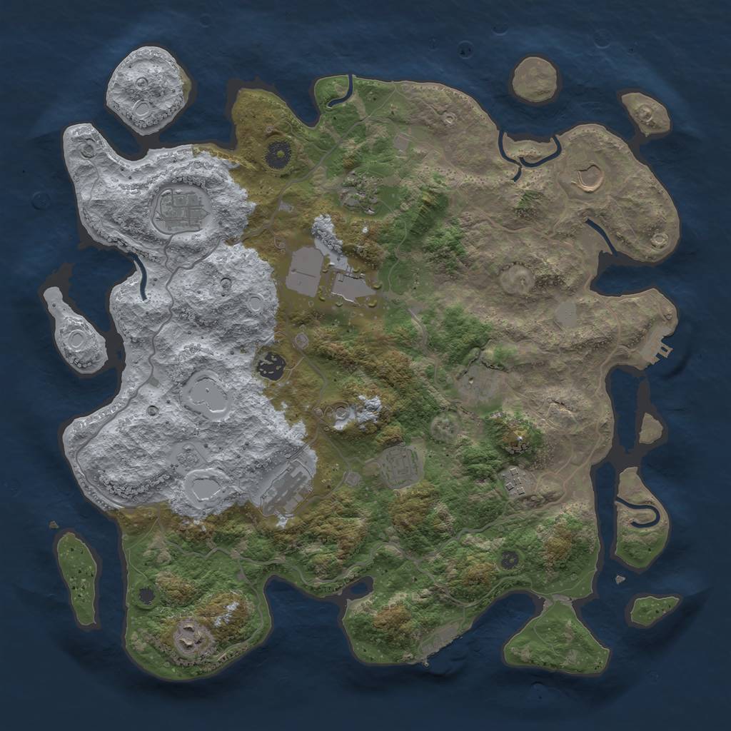 Rust Map: Procedural Map, Size: 4000, Seed: 171842518, 19 Monuments