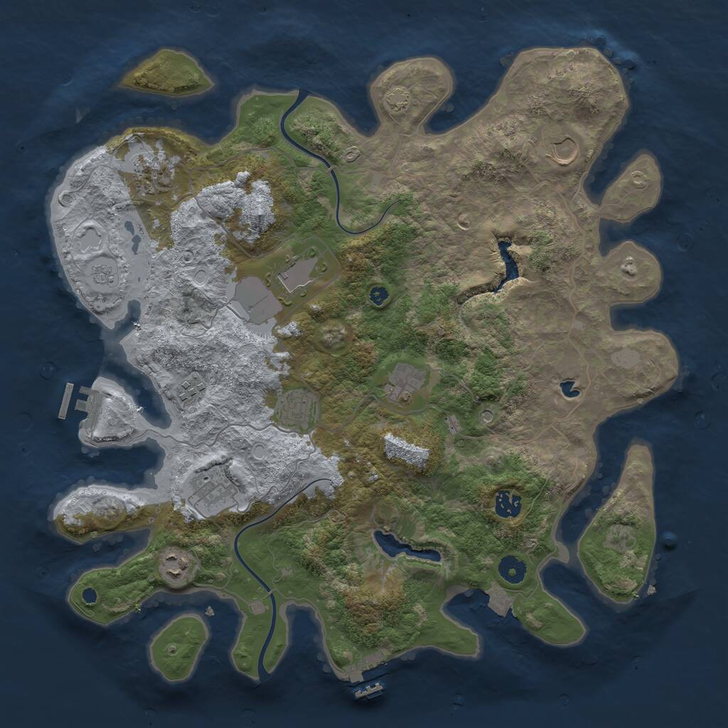 Rust Map: Procedural Map, Size: 4000, Seed: 64315, 15 Monuments