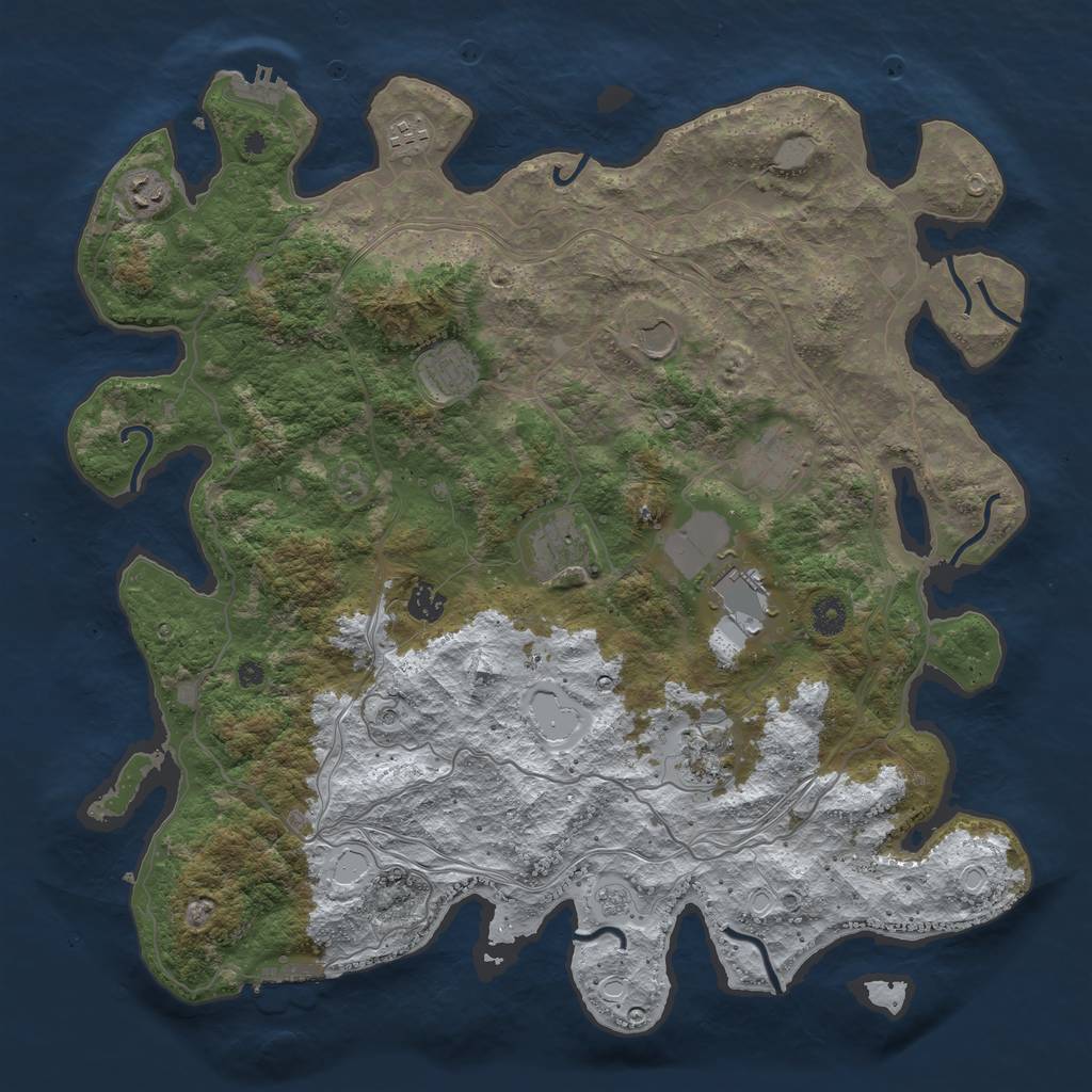 Rust Map: Procedural Map, Size: 4300, Seed: 5654909, 18 Monuments