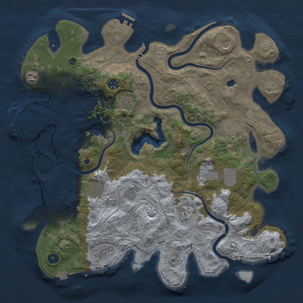 Rust Map: Procedural Map, Size: 4300, Seed: 5654909, 17 Monuments
