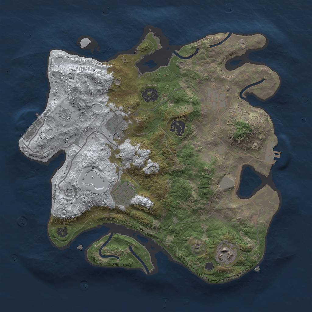 Rust Map: Procedural Map, Size: 3000, Seed: 764534, 14 Monuments