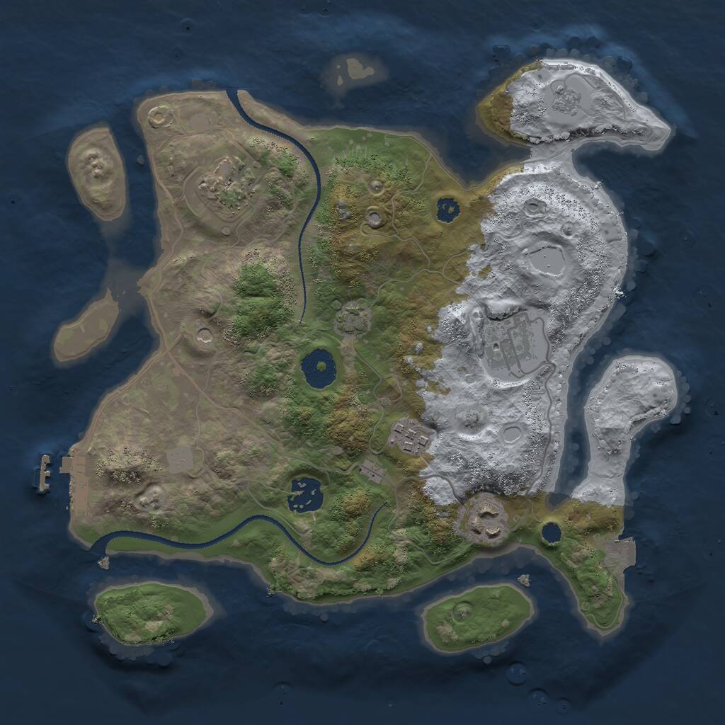 Rust Map: Procedural Map, Size: 3000, Seed: 1900538119, 10 Monuments