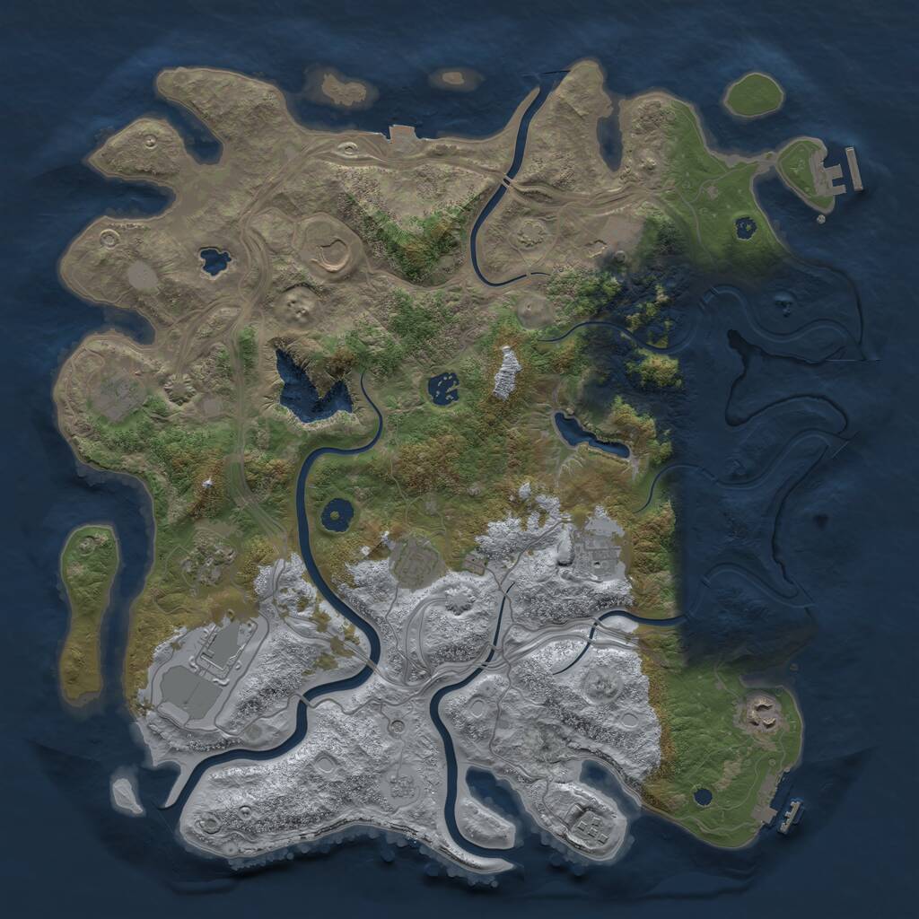 Rust Map: Procedural Map, Size: 4250, Seed: 2114897544, 16 Monuments