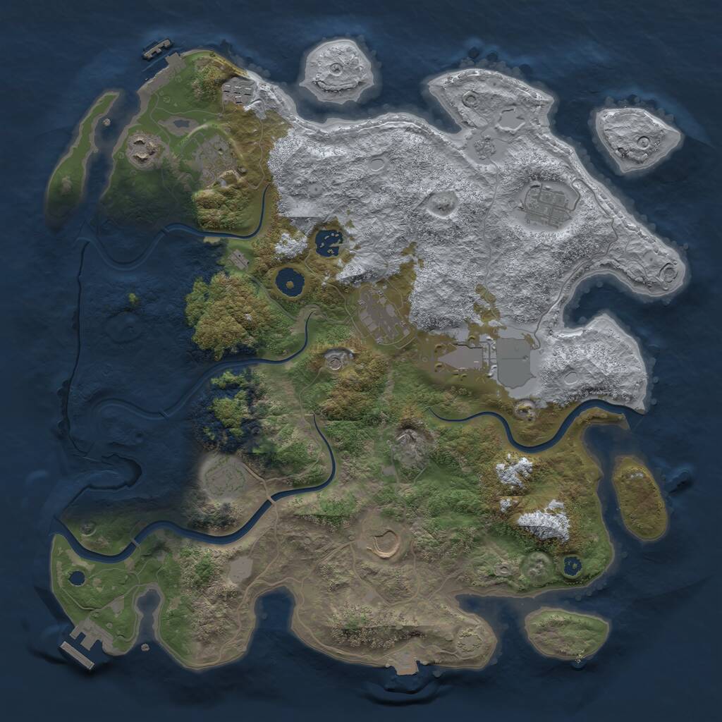Rust Map: Procedural Map, Size: 3850, Seed: 346050415, 15 Monuments