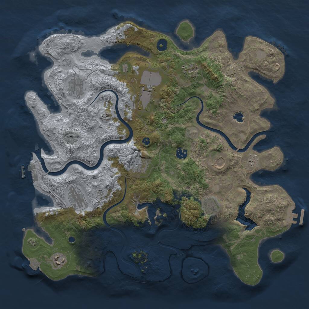 Rust Map: Procedural Map, Size: 4000, Seed: 359887410, 16 Monuments