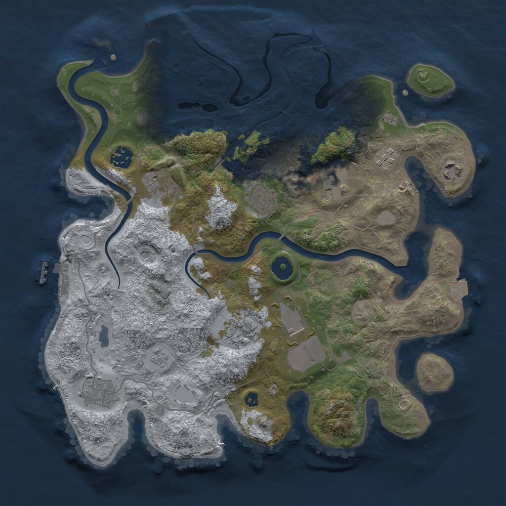 Rust Map: Procedural Map, Size: 3500, Seed: 38701313, 15 Monuments