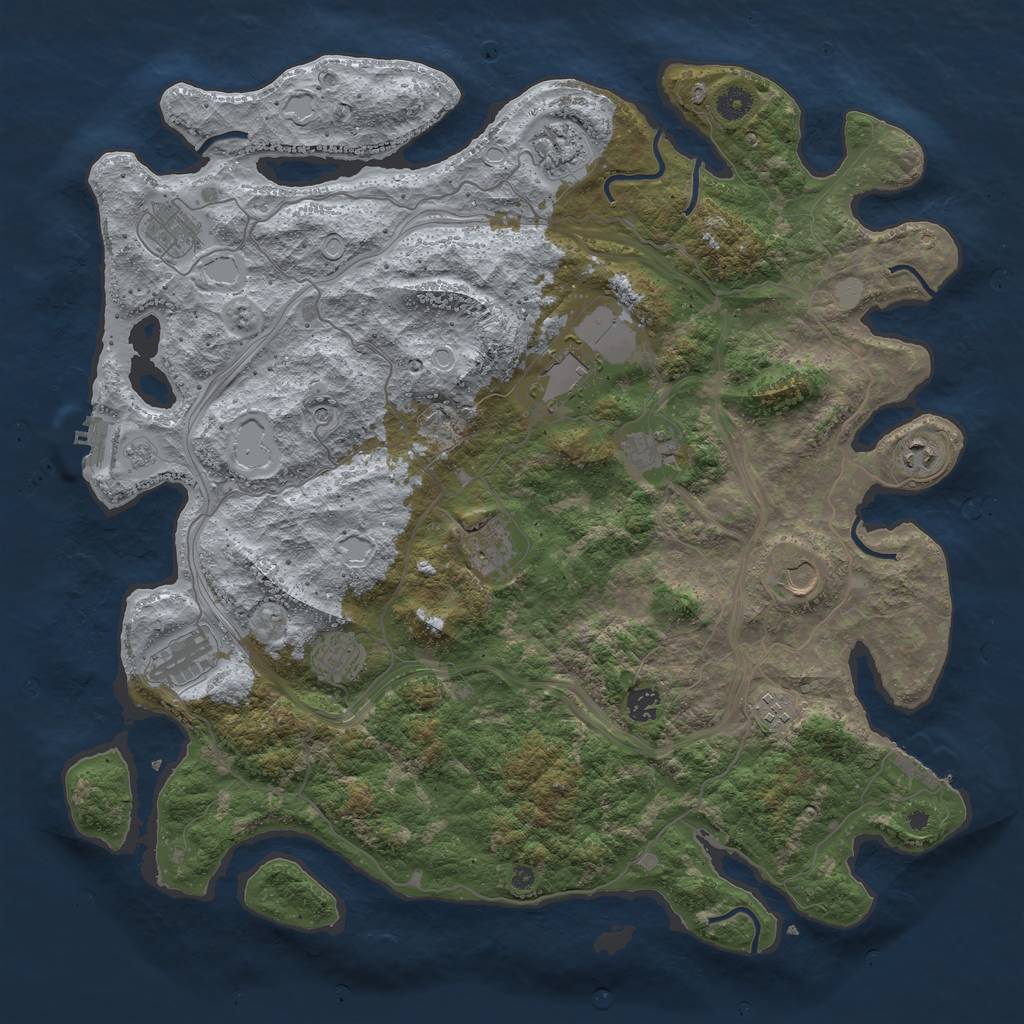 Rust Map: Procedural Map, Size: 4500, Seed: 310711801, 20 Monuments