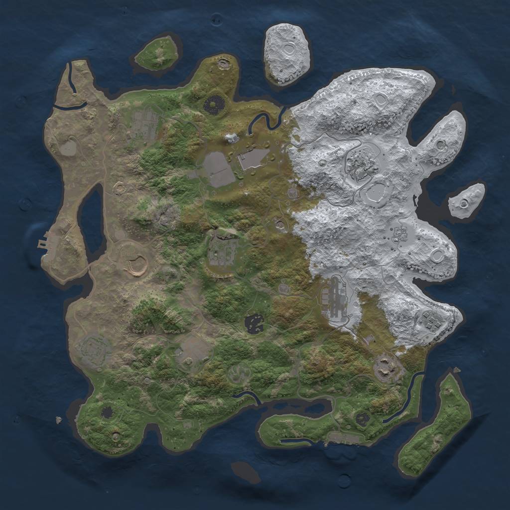 Rust Map: Procedural Map, Size: 3750, Seed: 1457011737, 20 Monuments
