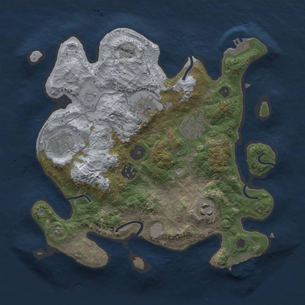Rust Map: Procedural Map, Size: 3000, Seed: 41543, 12 Monuments