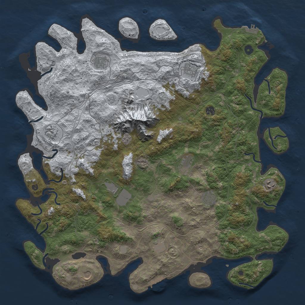 Rust Map: Procedural Map, Size: 5000, Seed: 446546546, 20 Monuments