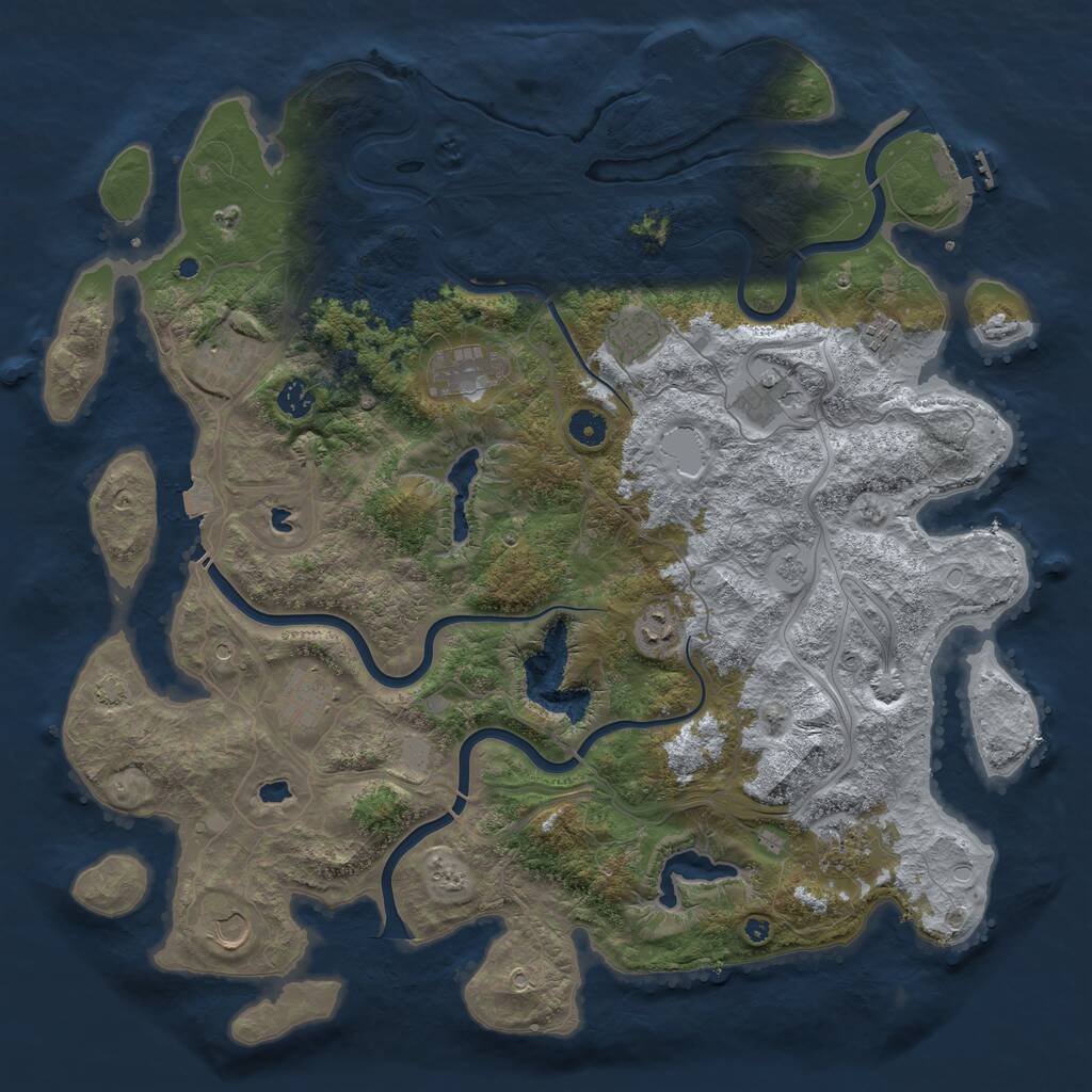 Rust Map: Procedural Map, Size: 4500, Seed: 819597820, 16 Monuments